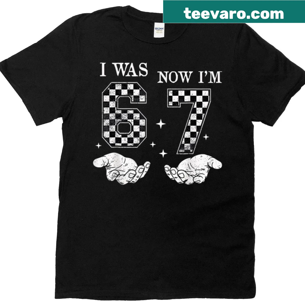 Birthday t-shirt for kids with funny text about turning 7 — on a men's t-shirt