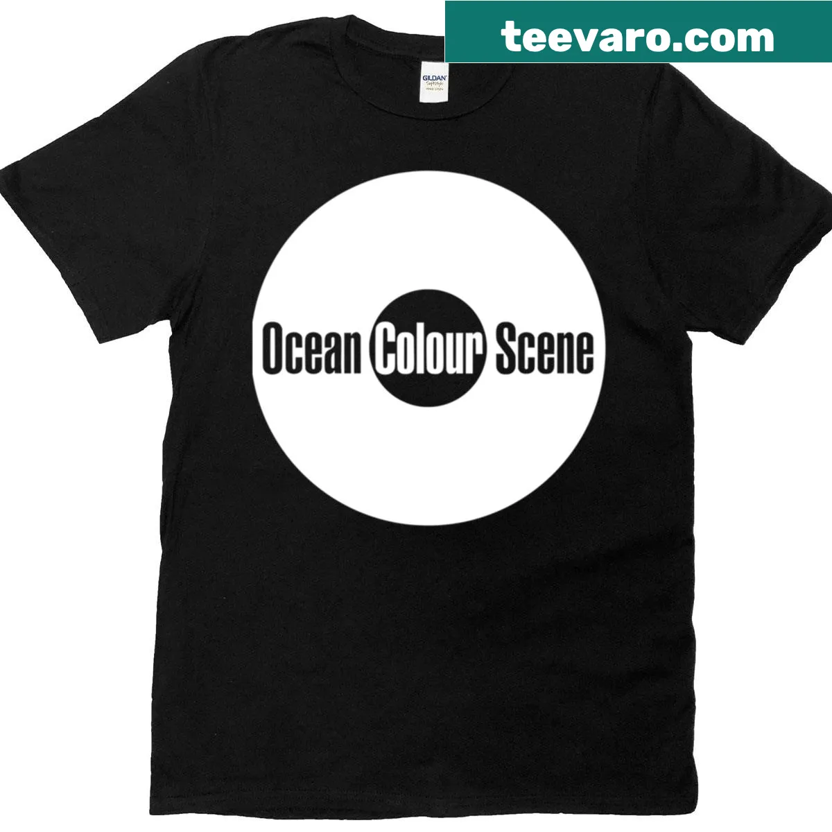 Ocean Colour Scene logo on a vintage oversized t-shirt — on a men's t-shirt