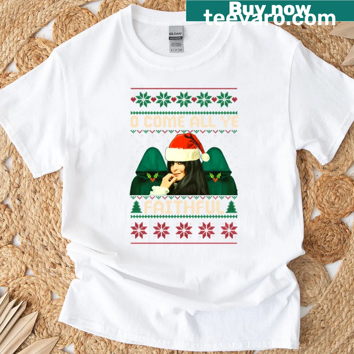 Cheerful holiday message Christmas T-shirt — on a men's t-shirt