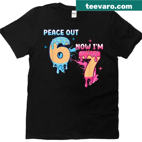 Oversized T-shirt with ice cream drip design and humorous birthday text