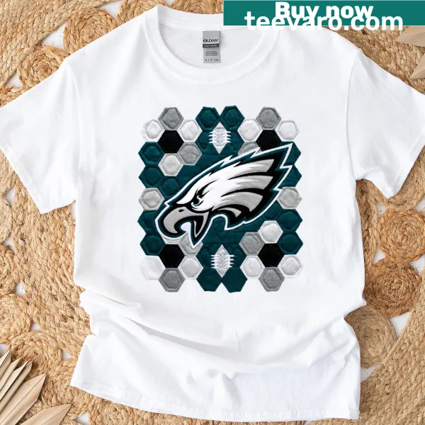Philadelphia Eagles honeycomb logo T-shirt for football fans
