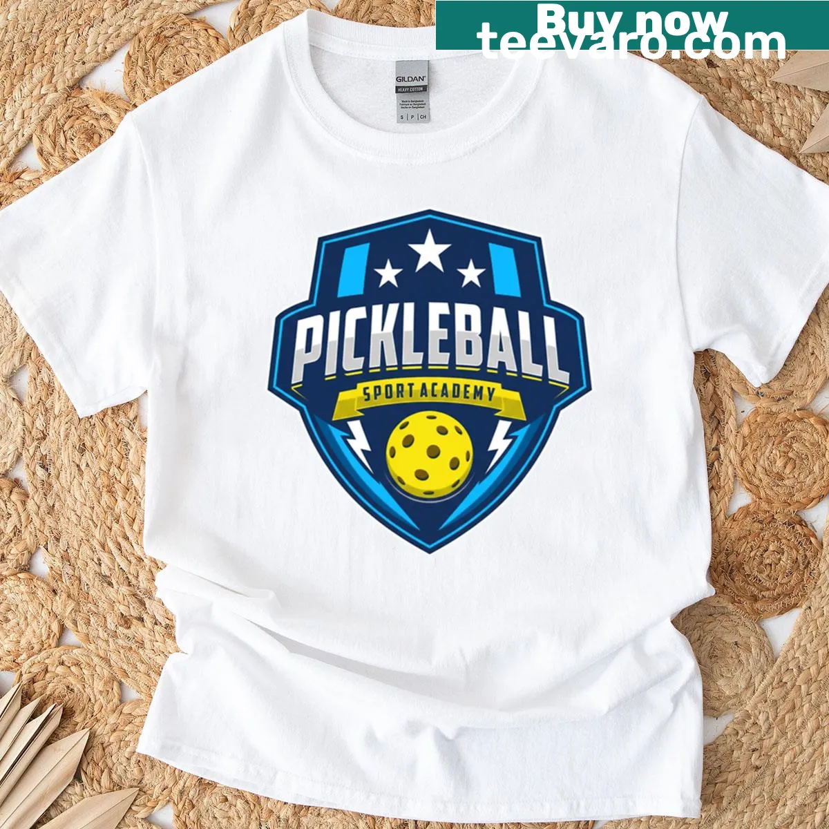 Pickleball Sport Academy logo on a t-shirt — on a men's t-shirt