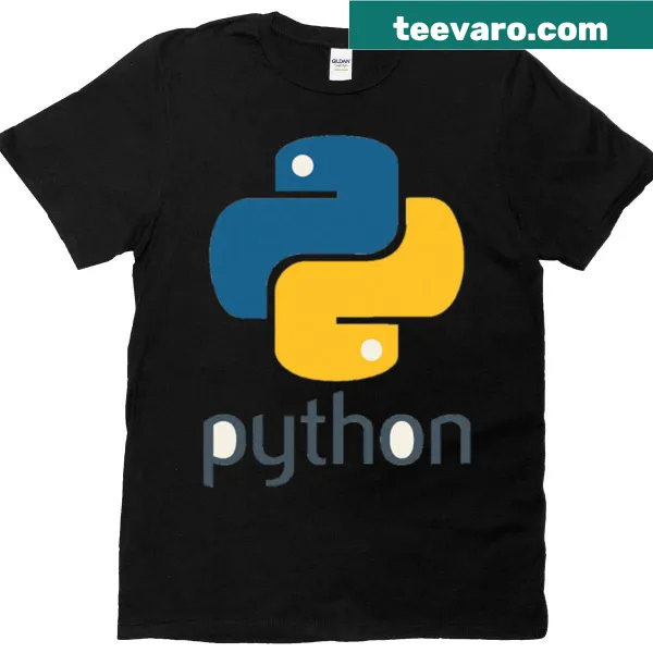 Minimalist Python programming t-shirt with line art