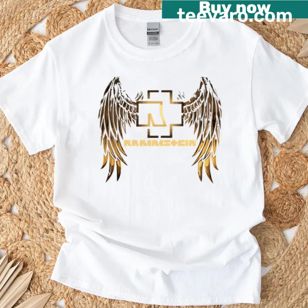 Rammstein band logo displayed prominently on a t-shirt