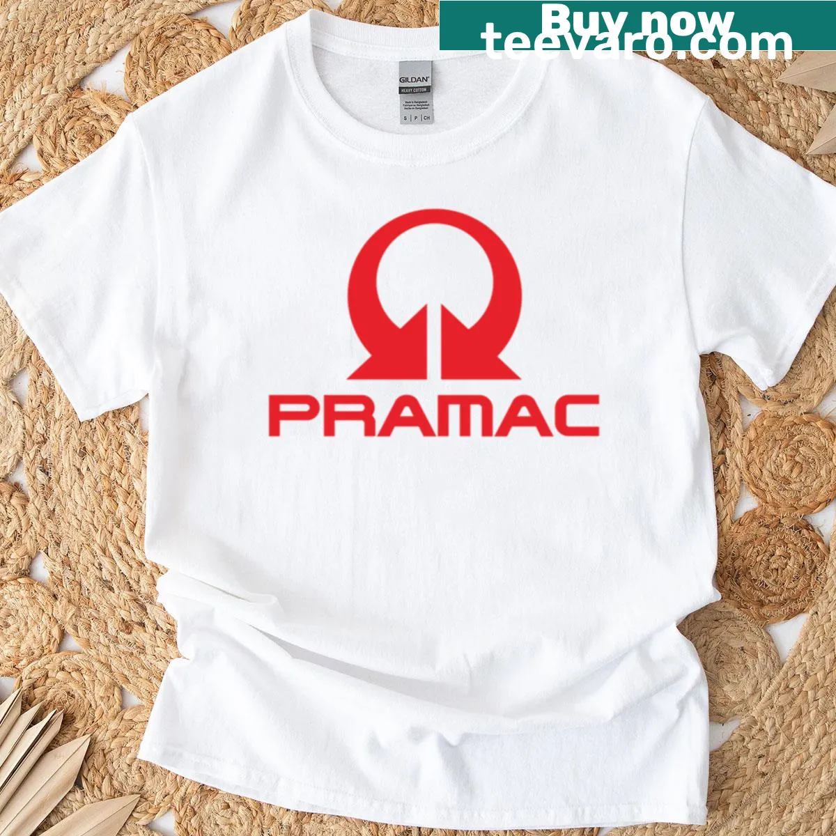 Illustrated red race machine T-shirt with dynamic design — on a men's t-shirt