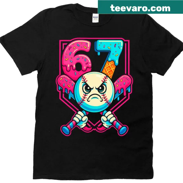 Funny Gen Alpha slang T-shirt with ice cream drip design