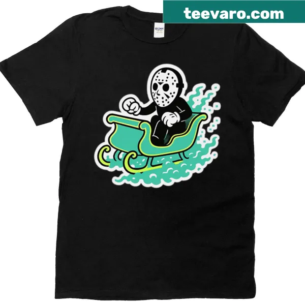 Festive t-shirt with the phrase 'Sleighin The Game' and playful winter design
