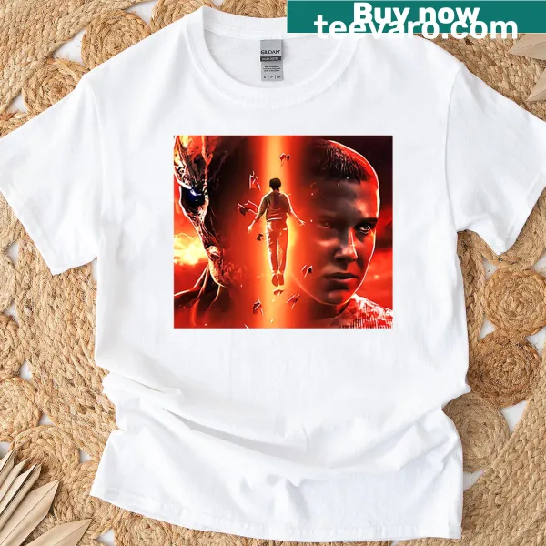 Stranger Things 5 graphic T-shirt featuring Eleven and Vecna