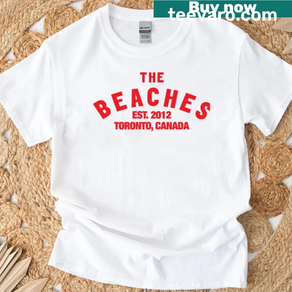 The Beaches logo graphic on a t-shirt