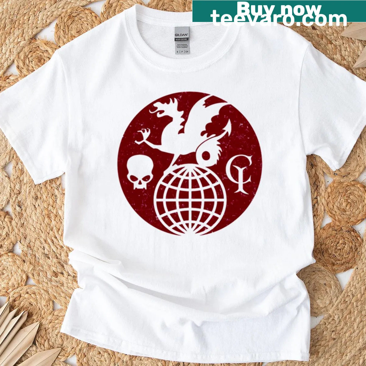 Oversized t-shirt featuring the Guild of Calamitous Intent logo — on a men's t-shirt