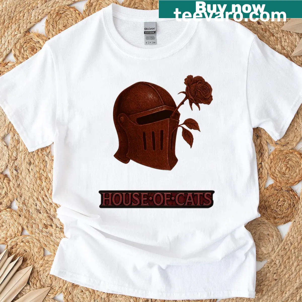 Helmet and rose logo graphic on a T-shirt — on a men's t-shirt