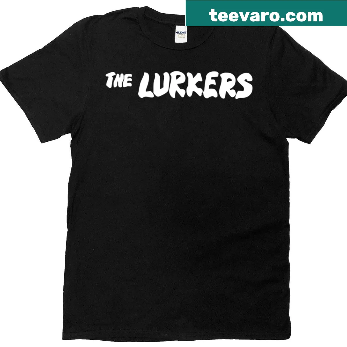 The Lurkers HD logo oversized T-shirt with bold graphic design — on a men's t-shirt