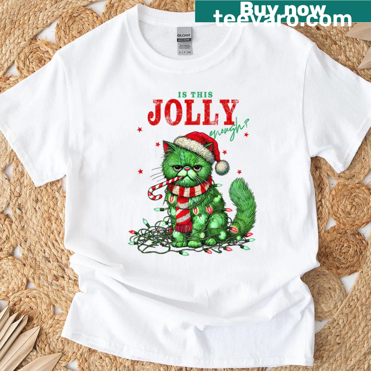 Funny Christmas T-shirt with a humorous meme design — on a men's t-shirt