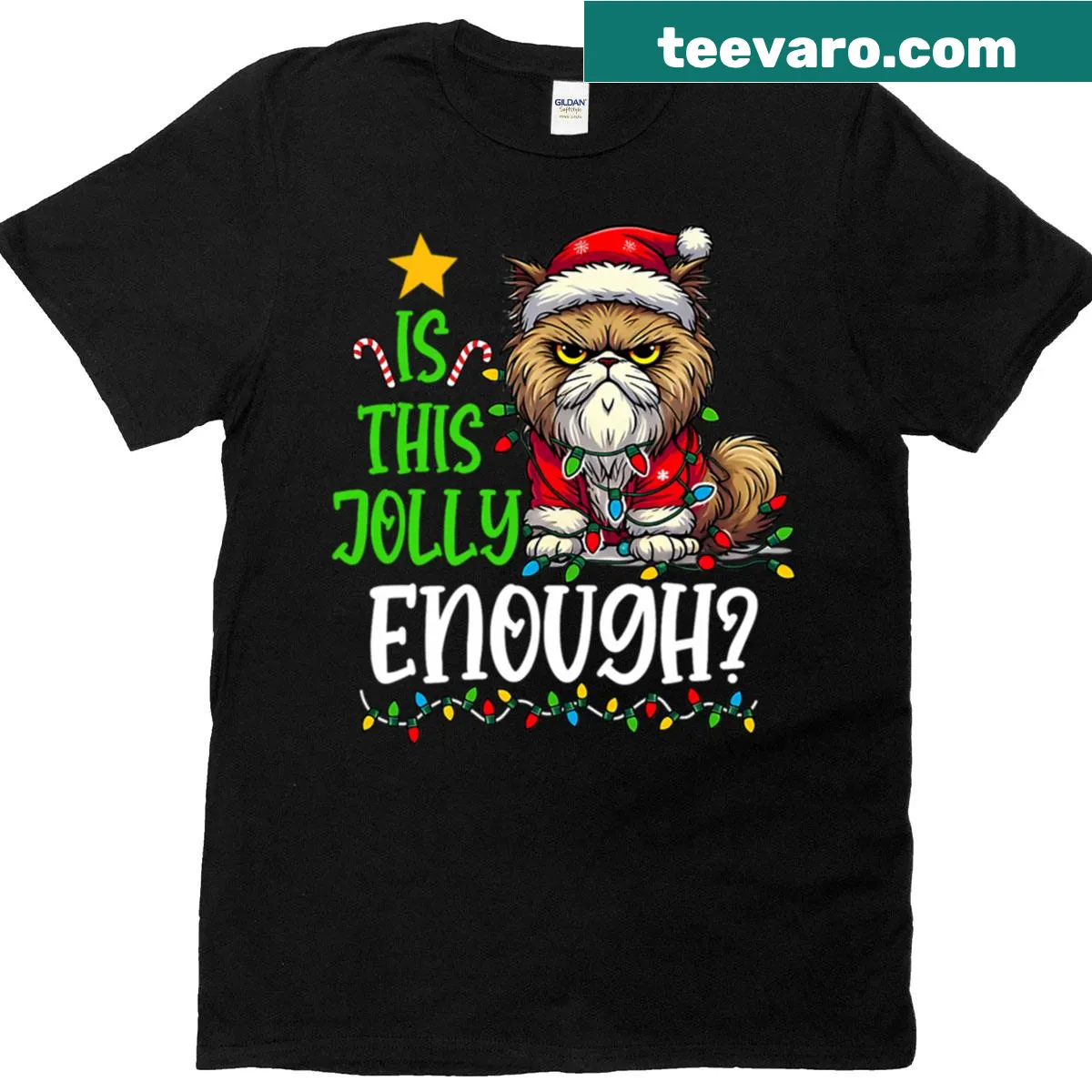 Funny Christmas T-shirt with meme-inspired text — on a men's t-shirt