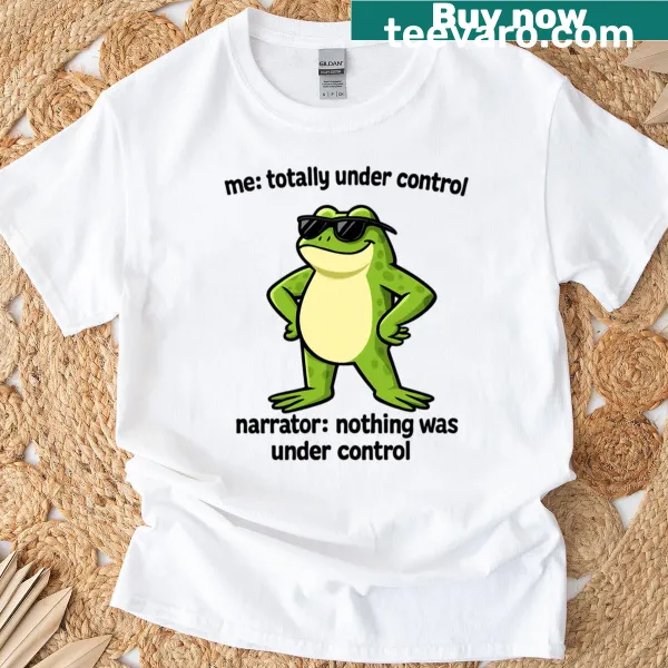 Edgy T-shirt with the phrase 'Totally Under Comtrol' in bold typography