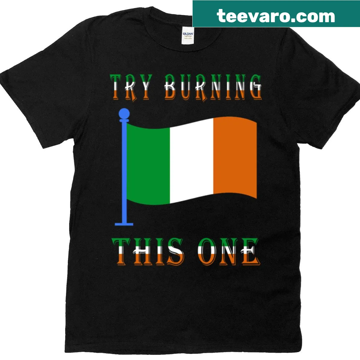 Irish flag design with humorous text on a casual t-shirt. — on a men's t-shirt
