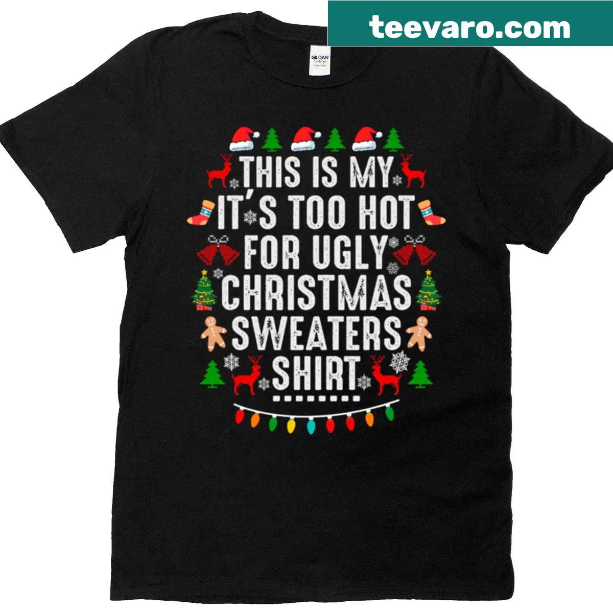 Funny Christmas t-shirt featuring humorous meme-inspired design — on a men's t-shirt