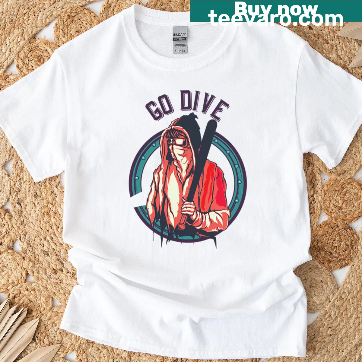Illustration t-shirt showcasing a warrior in a bold design — on a men's t-shirt