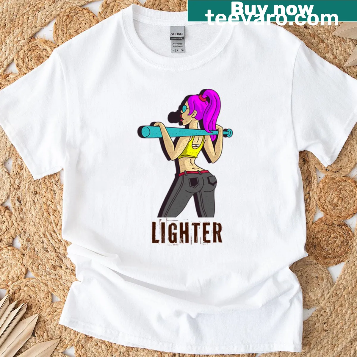 Illustration of a woman on a shirt celebrating femininity and art. — on a men's t-shirt