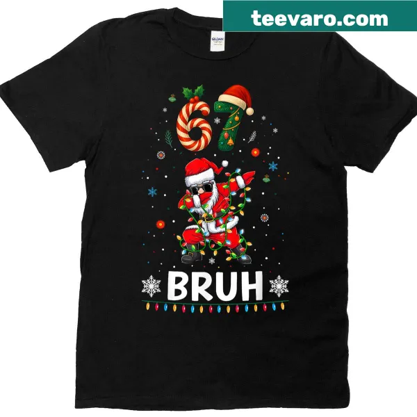 Funny Christmas meme t-shirt with Bruh text design