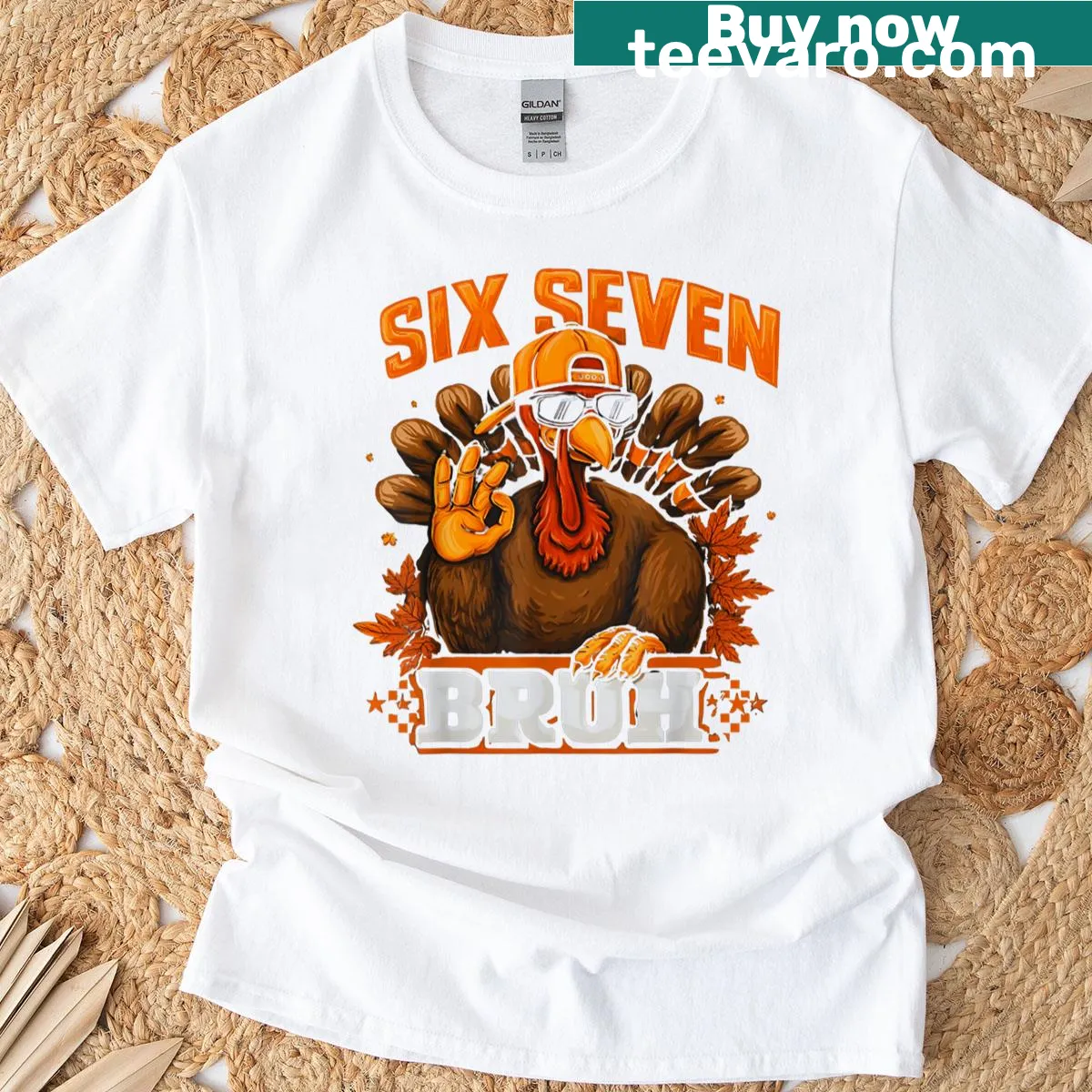 Funny Thanksgiving turkey T-shirt with meme-style text — on a men's t-shirt