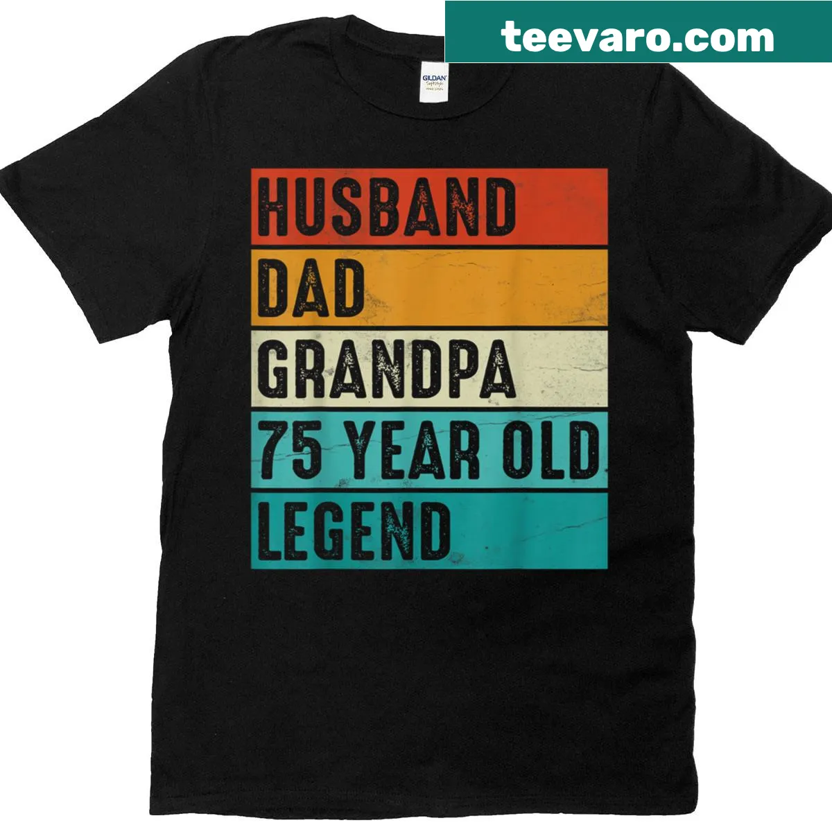 Vintage style birthday shirt for a 75-year-old legend — on a men's t-shirt