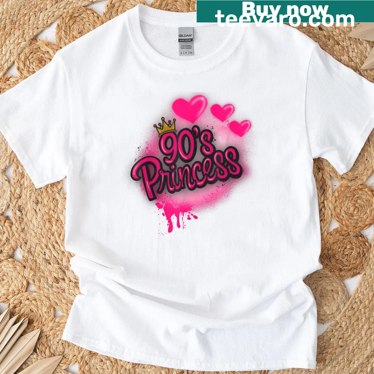 Retro airbrush style birthday T-shirt capturing 90s nostalgia — on a men's t-shirt