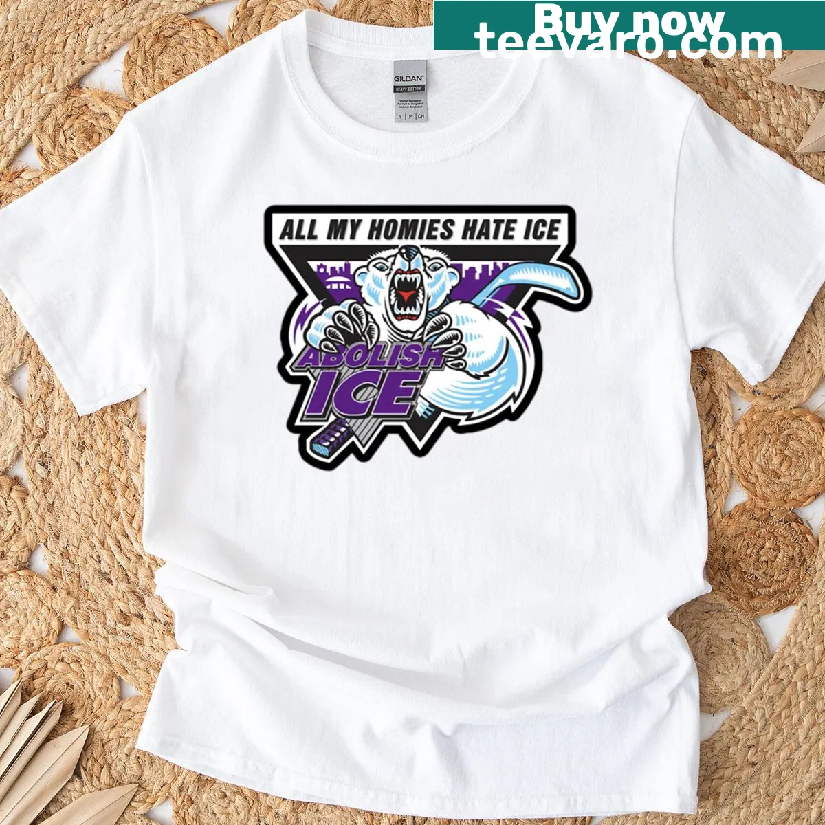 Humorous t-shirt with bold text about ice and friendship — on a men's t-shirt