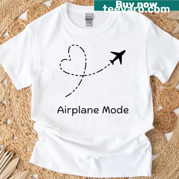 Cartoon T-shirt featuring an airplane and 'Airplane Mode' graphic