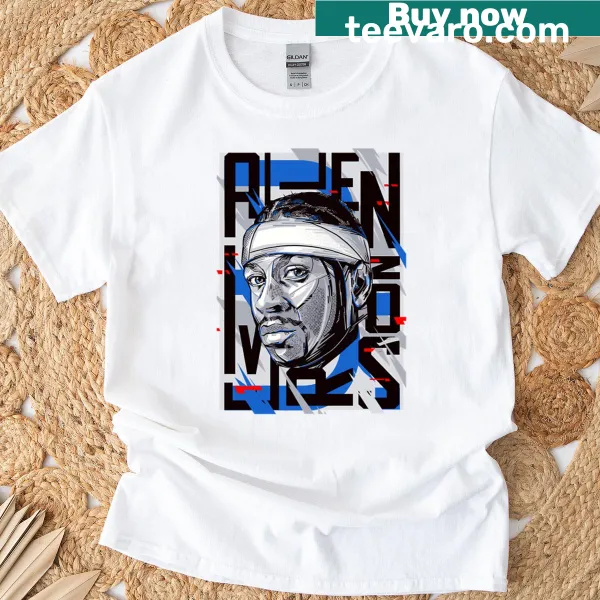 Iconic basketball portrait t-shirt featuring Allen Iverson