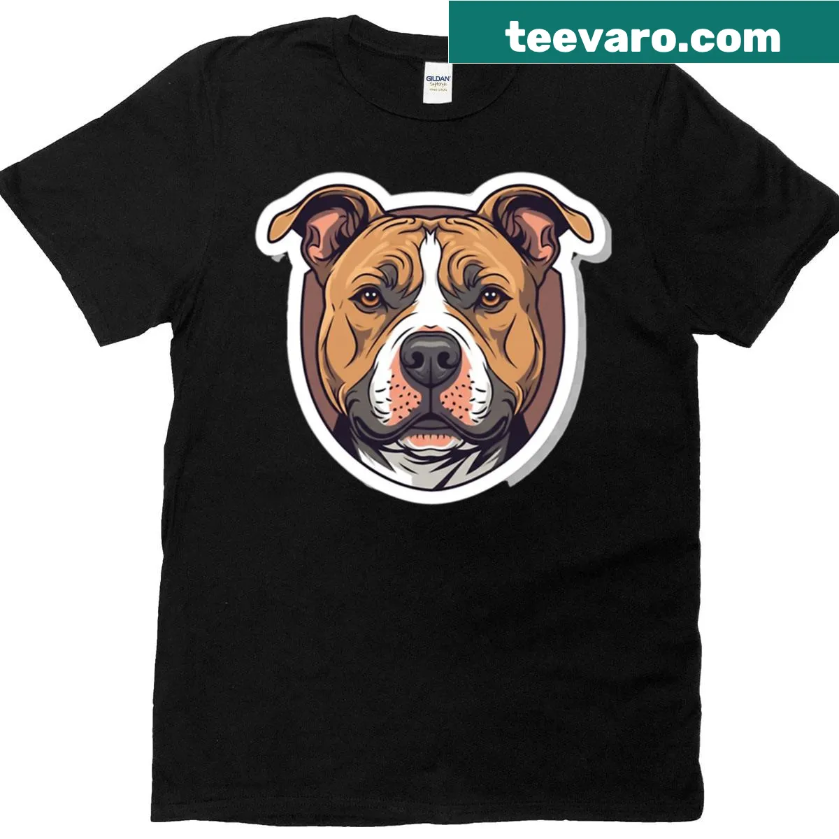 Fierce pitbull mascot logo graphic design on t-shirt — on a men's t-shirt
