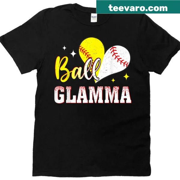 Playful typography 'Ball Glamma' on a sports T-shirt