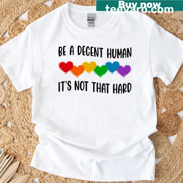 Typography T-shirt with a message promoting kindness and LGBT pride