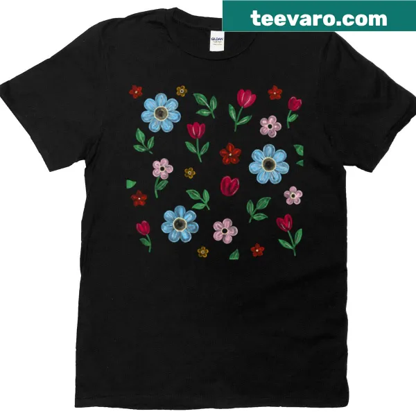Botanical floral pattern nature-inspired t-shirt