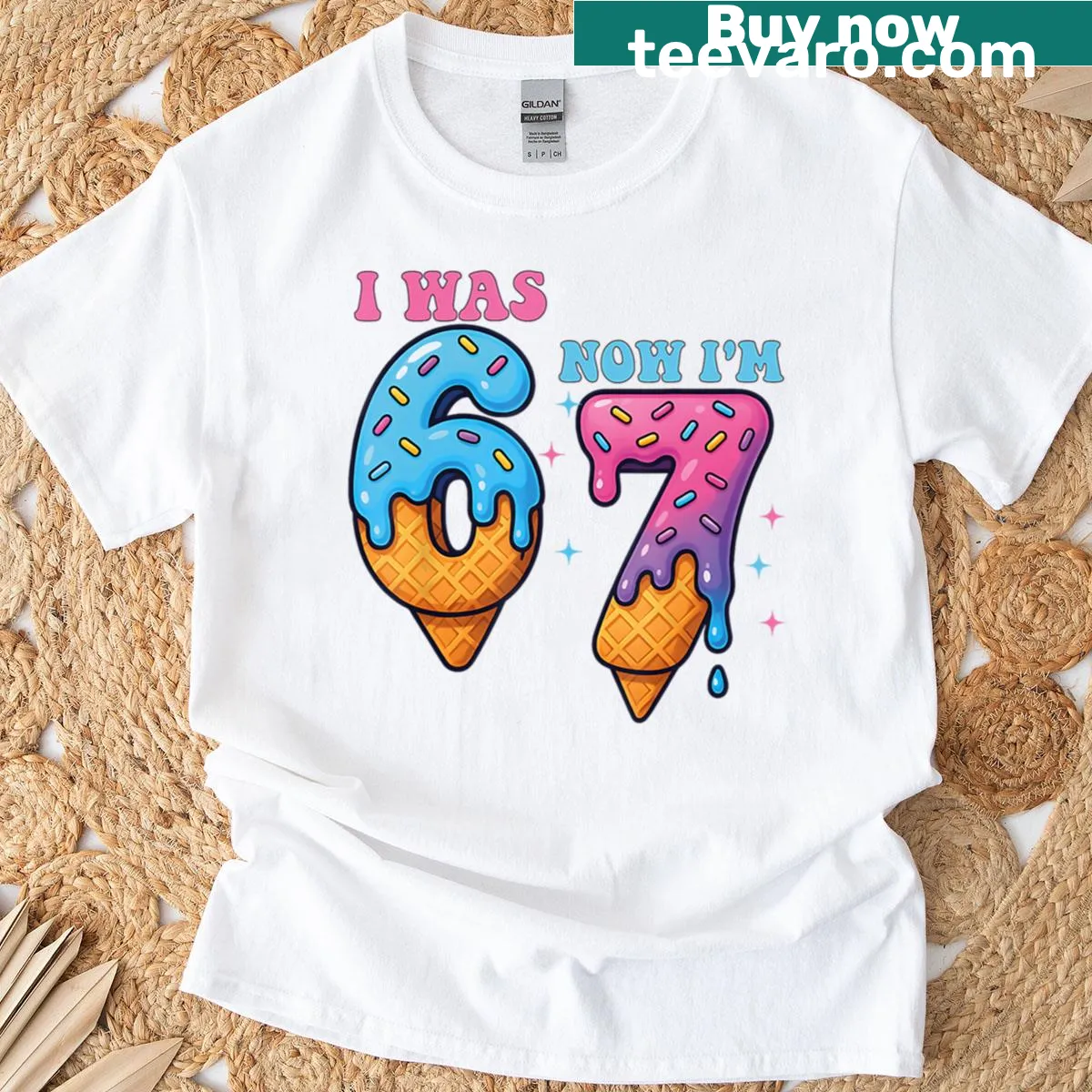 Funny birthday T-shirt with playful message for kids — on a men's t-shirt