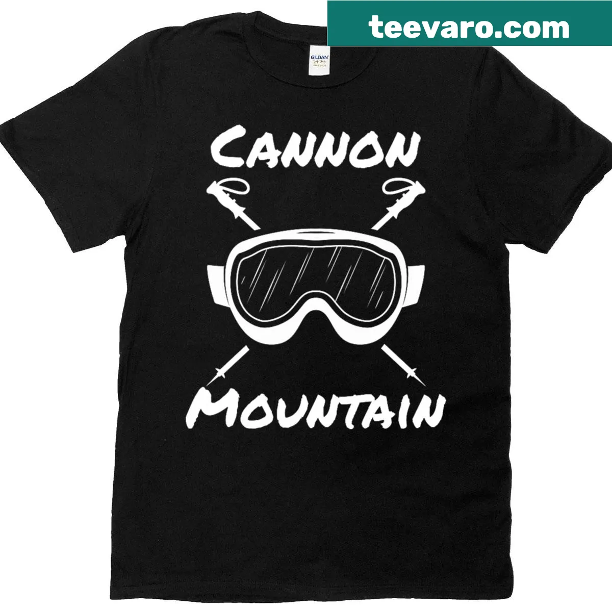 Skiing graphic featuring a skier with goggles on a t-shirt — on a men's t-shirt