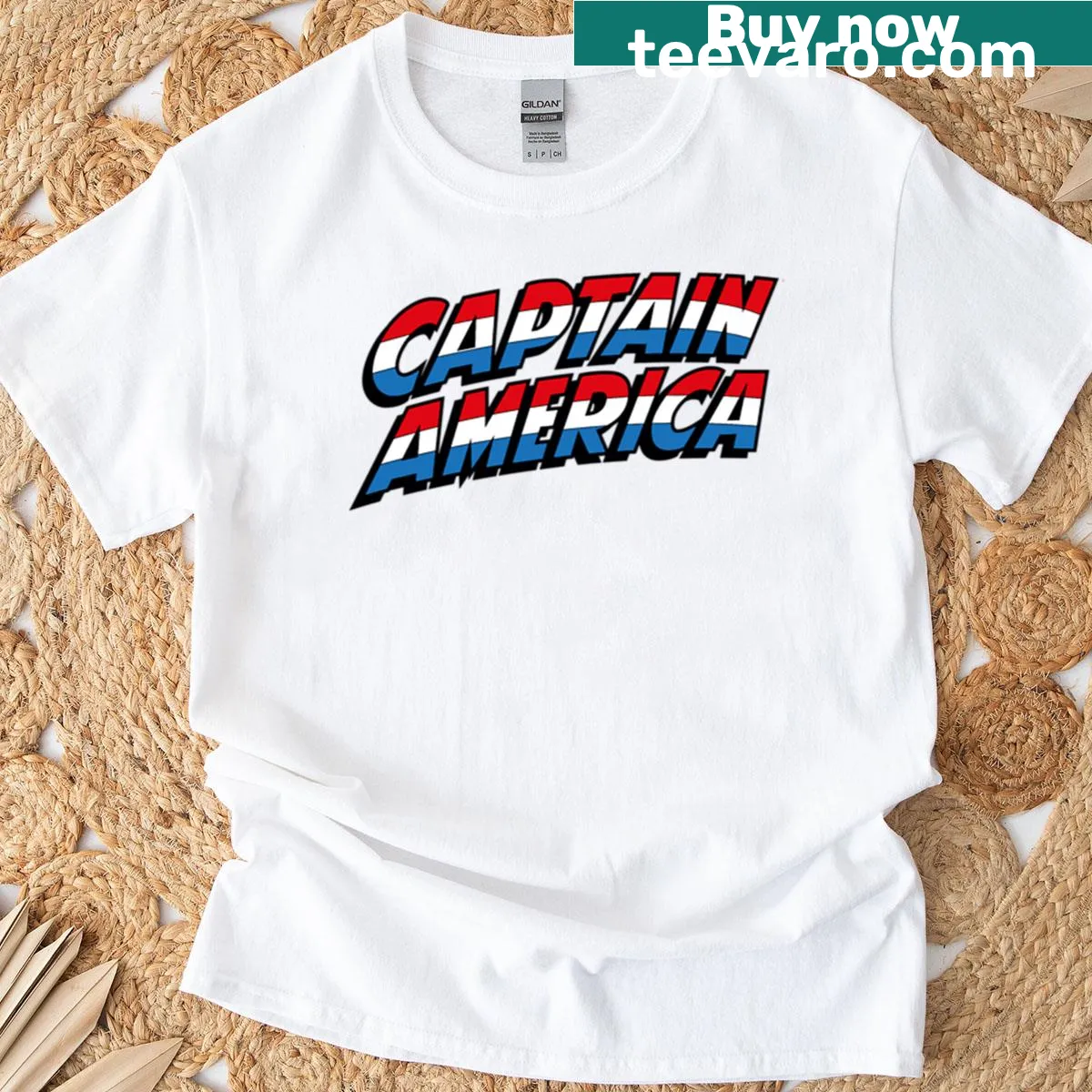 Captain America graphic T-shirt for superhero fans — on a men's t-shirt
