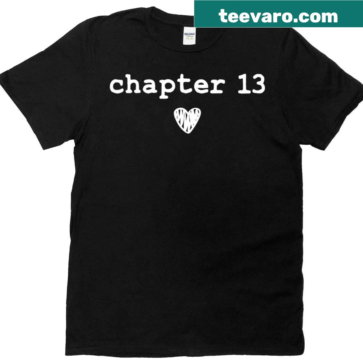 Book Lovers T-shirt with Chapter 13 typography design — on a men's t-shirt