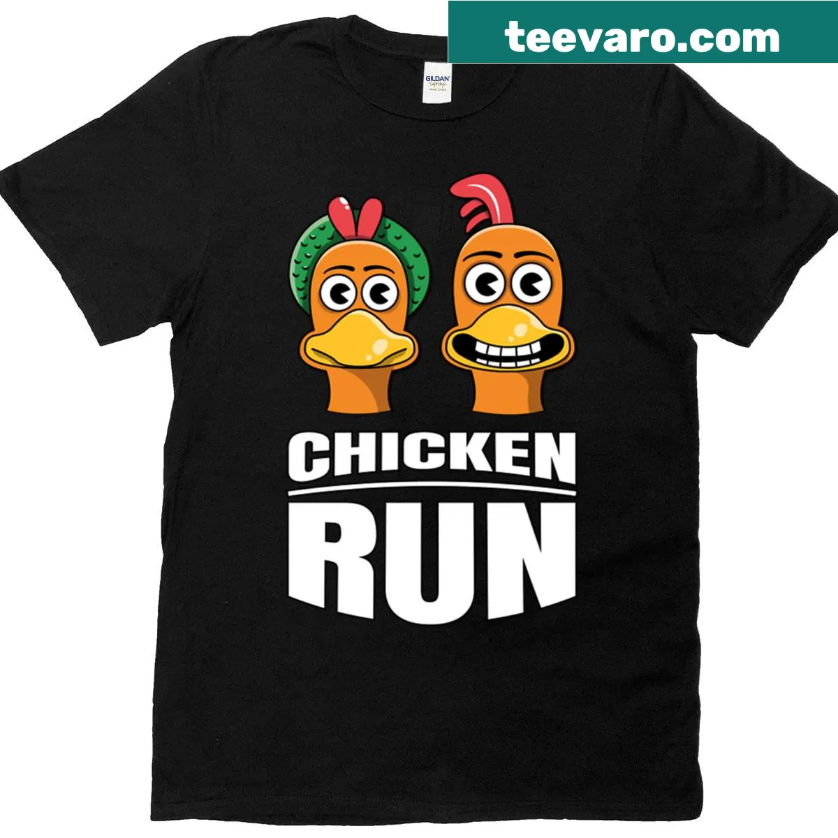 Chicken Run movie fanart graphic on T-shirt — on a men's t-shirt