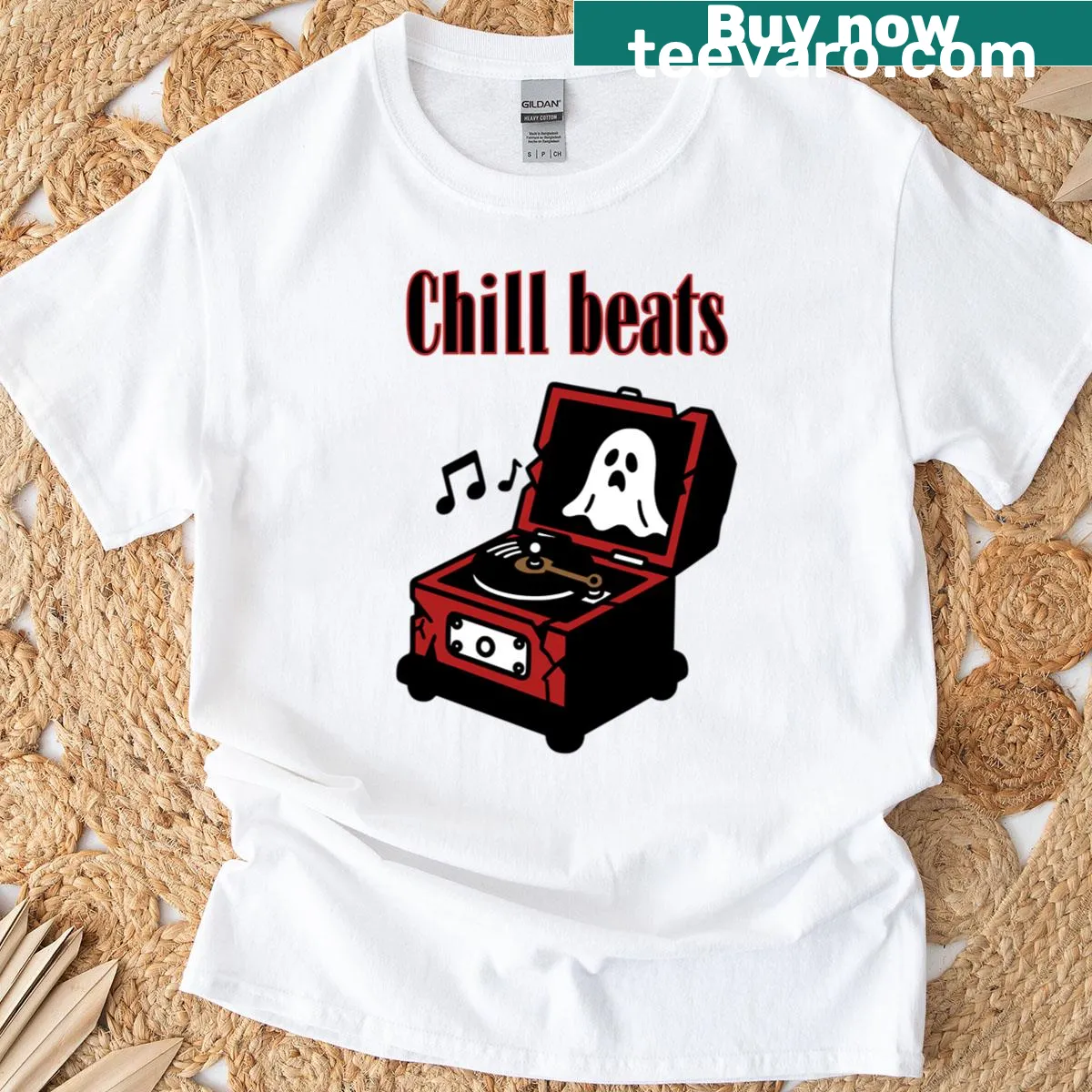 Retro aesthetic chill beats graphic T-shirt — on a men's t-shirt