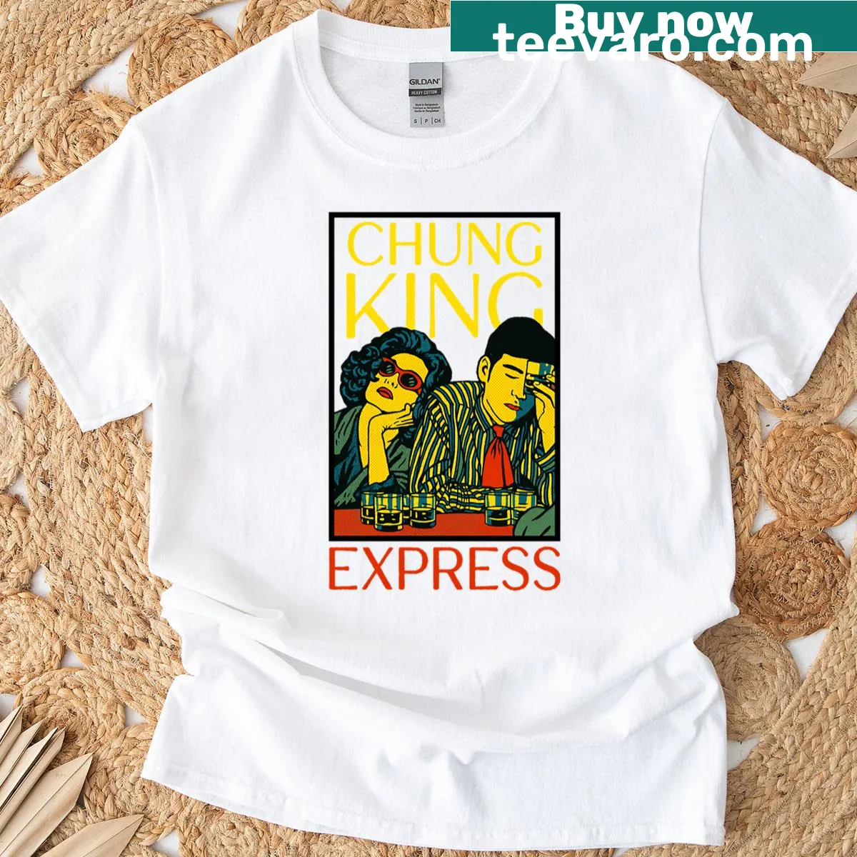 Pop art graphic inspired by Chungking Express film — on a men's t-shirt