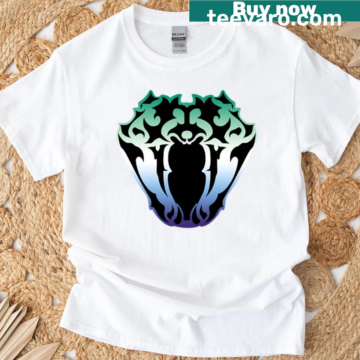 Pride-themed graphic T-shirt from Anguis Cantus collection — on a men's t-shirt
