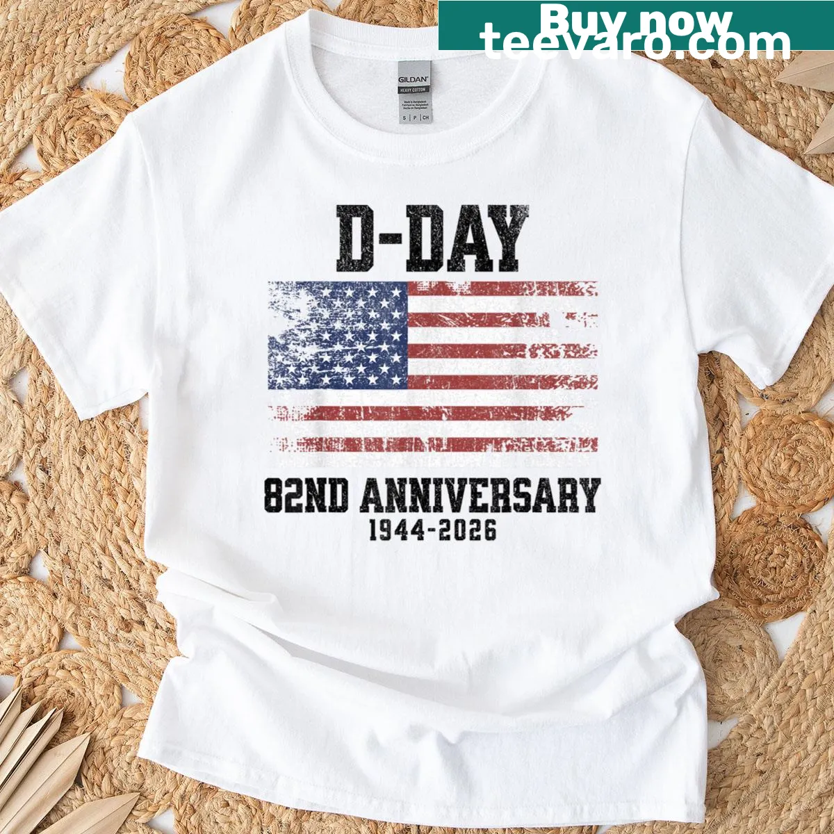 Veteran remembrance D-Day anniversary t-shirt with respectful design — on a men's t-shirt