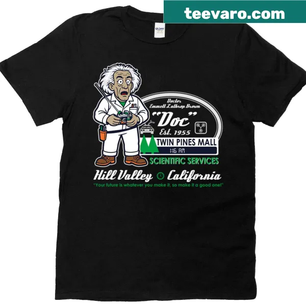 Doc Brown Scientific Services t-shirt featuring a fun design