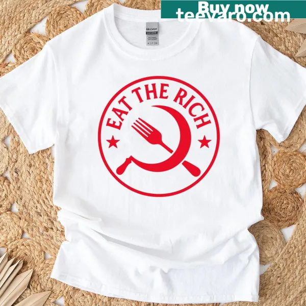 Bold typographic design with the phrase 'Eat The Rich'