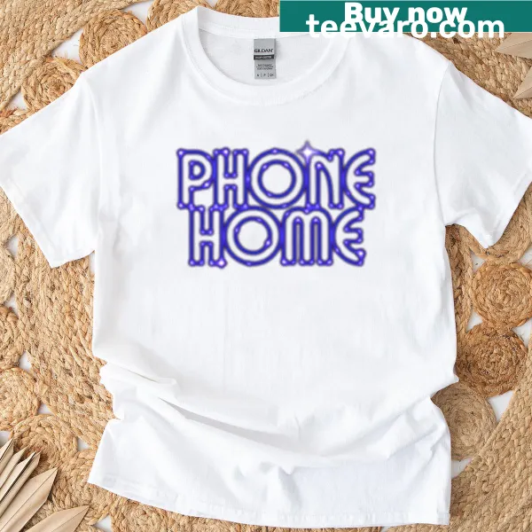 Illustrative E.T. phone home t-shirt featuring front and back designs