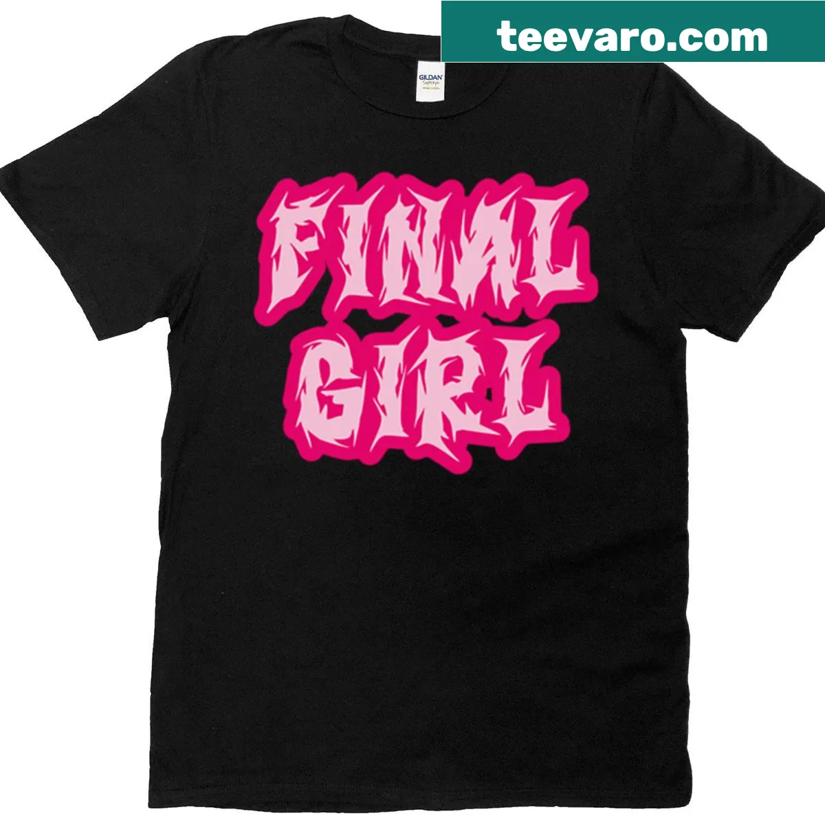 T-shirt celebrating the 'Final Girl' trope in horror films — on a men's t-shirt