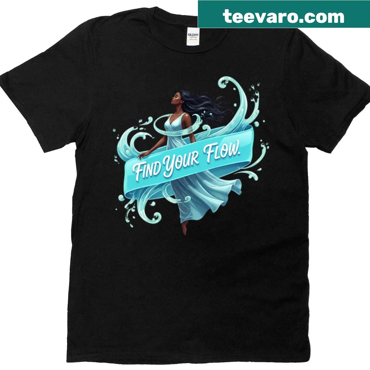 Water-themed pop art shirt promoting serenity and self-love — on a men's t-shirt