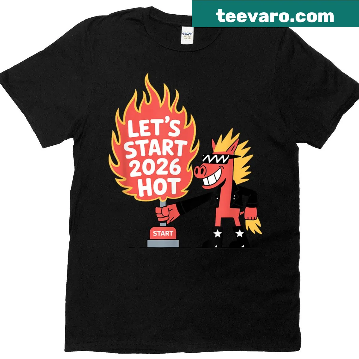 Vintage-style T-shirt celebrating the Year of the Horse in Chinese Zodiac — on a men's t-shirt
