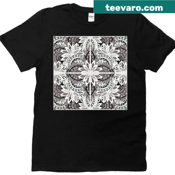 Flower mandala t-shirt with intricate floral design